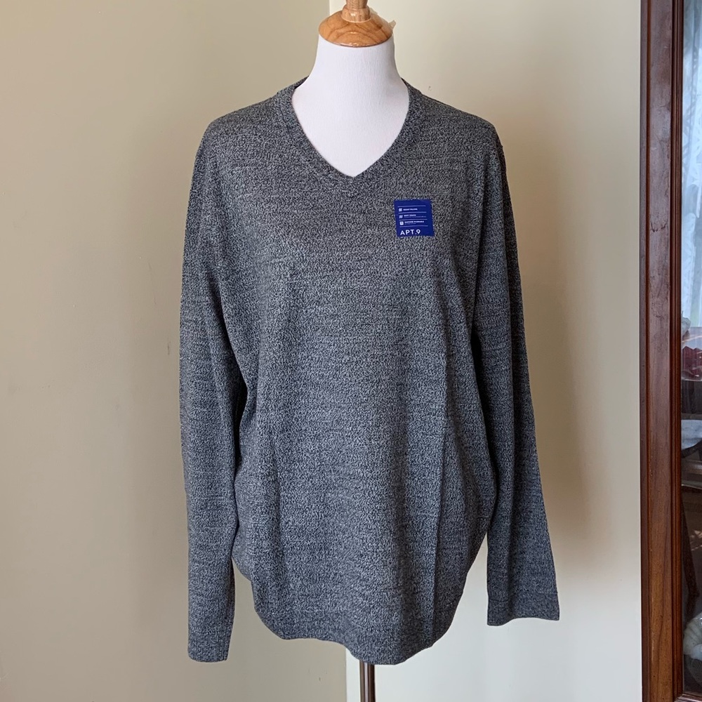 Apt. 9 wool-blend merino v-neck sweater